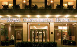 The Royal Continental hotel is created by merging the Royal and the Continental hotels by the seafront in Naples.