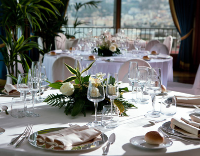 The reception rooms of the Royal Continental Hotel in Naples.