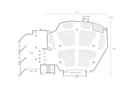 The floor plan of the main meeting room of the meeting centre in Naples.